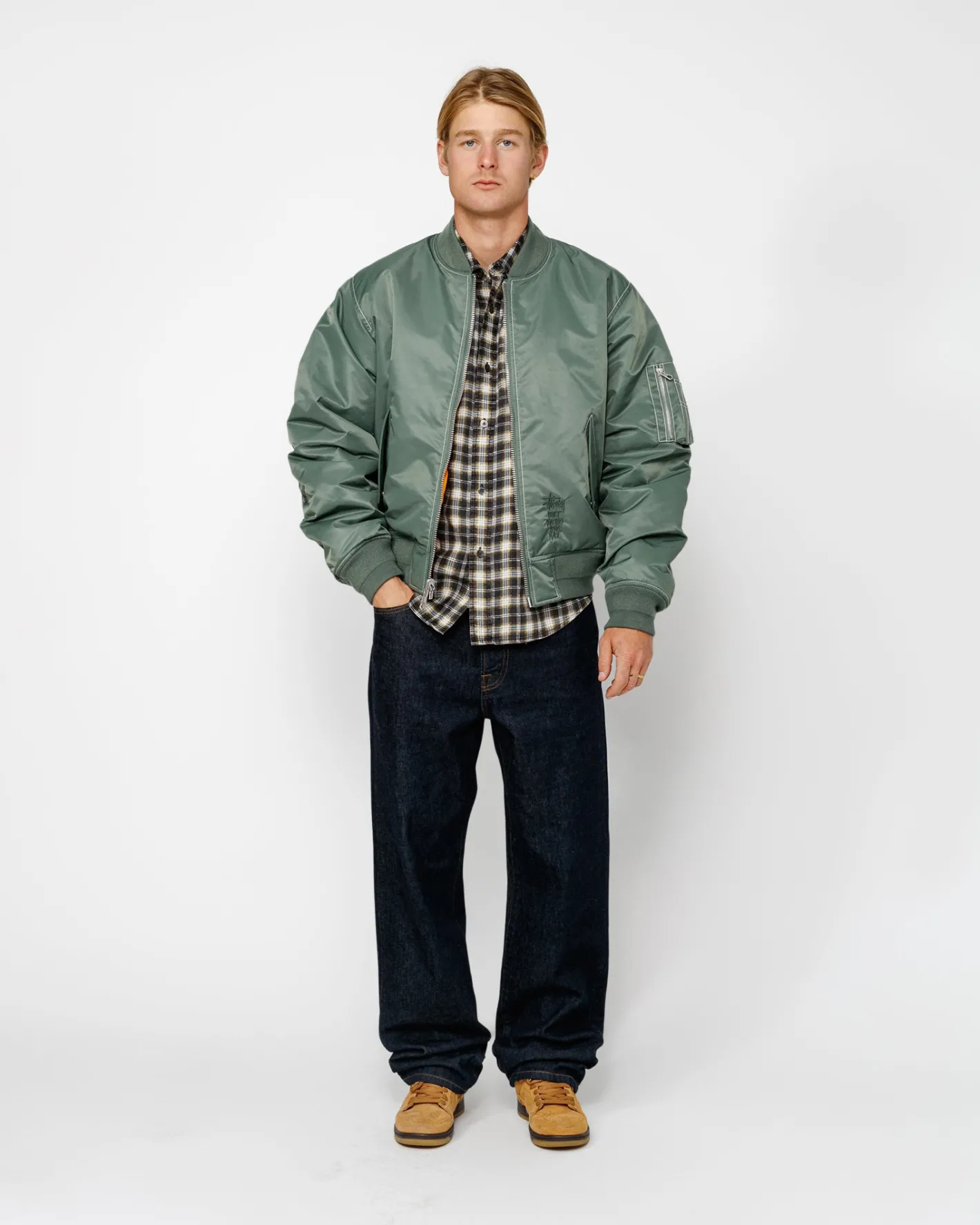 BUILT REVERSIBLE BOMBER JACKET*Stüssy Hot