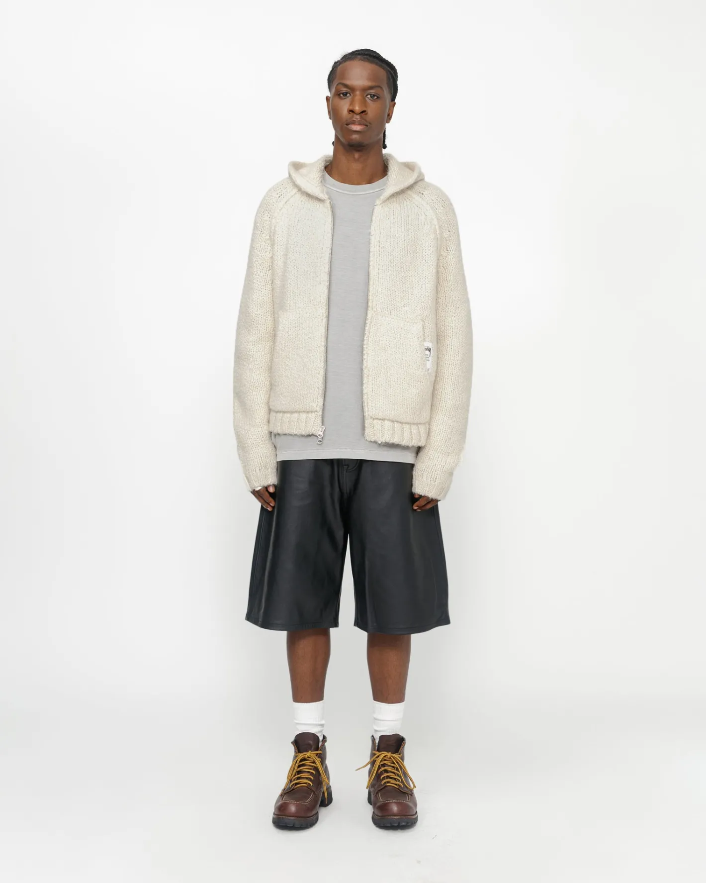 CHUNKY KNIT ZIP HOODIE*Stüssy Fashion