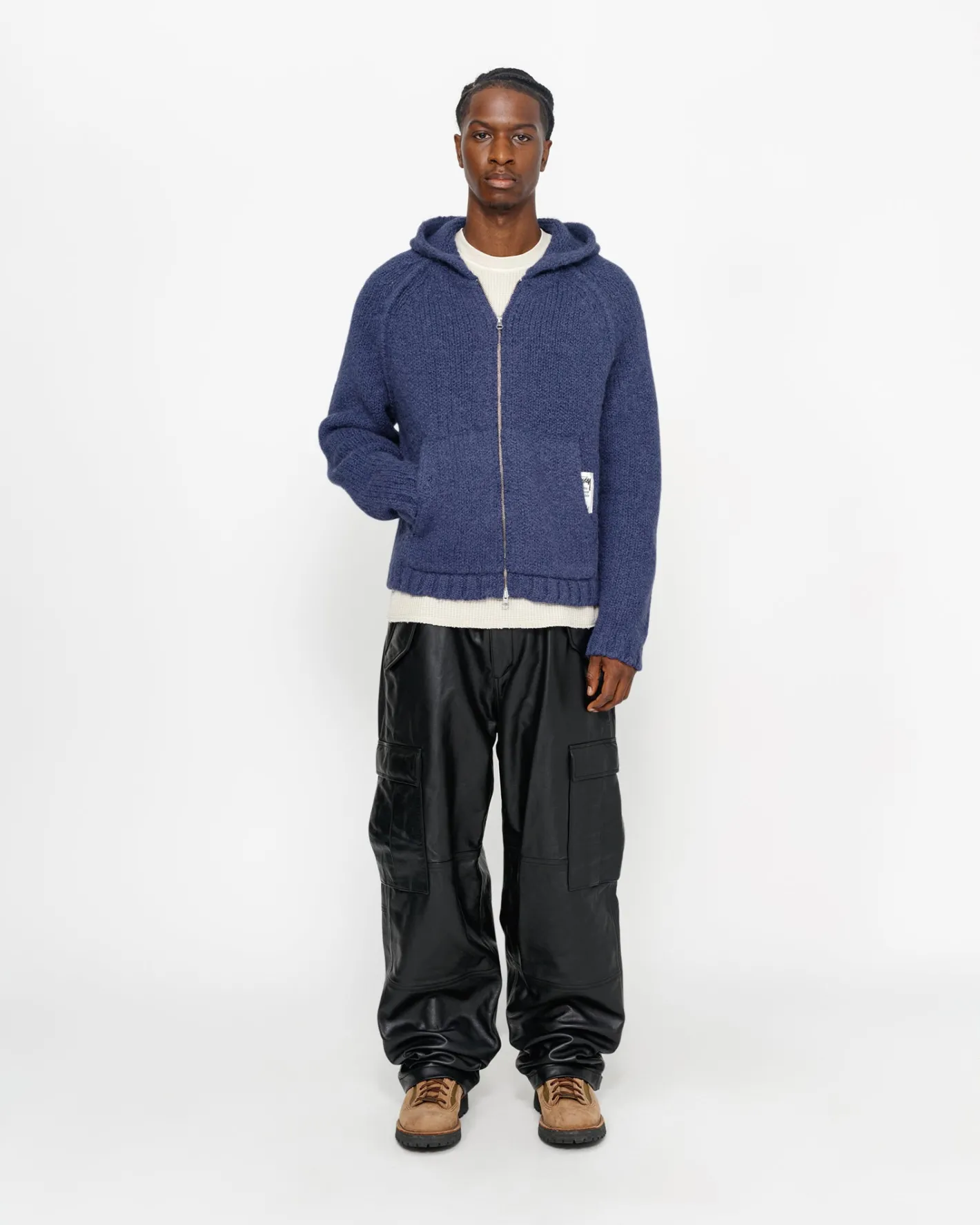 CHUNKY KNIT ZIP HOODIE*Stüssy Online
