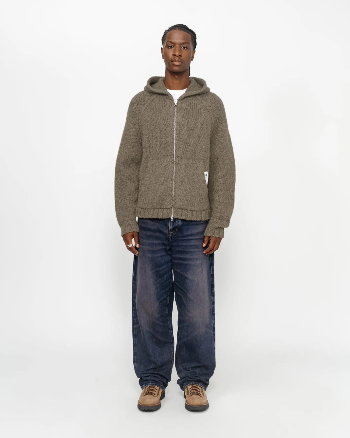 CHUNKY KNIT ZIP HOODIE*Stüssy Online