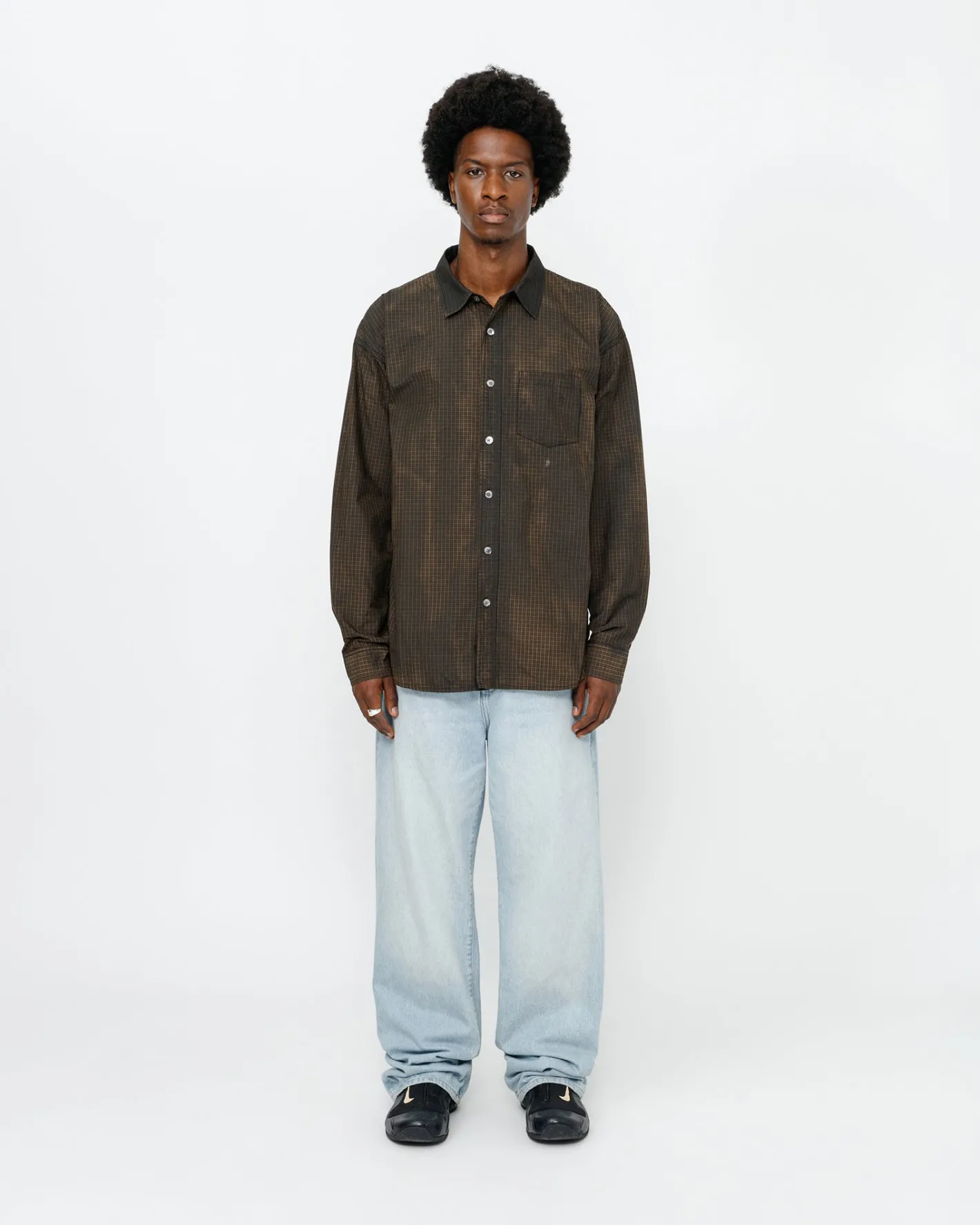 CLASSIC LS SHIRT SPRAYED*Stüssy Cheap