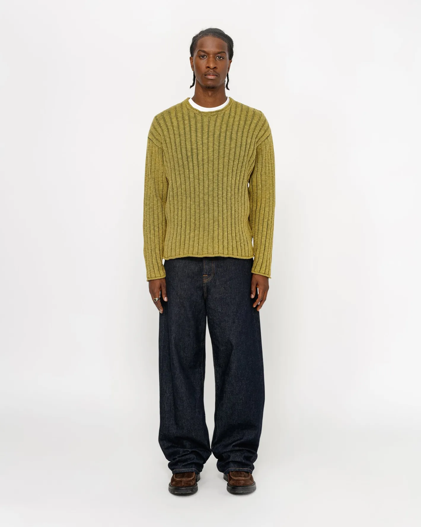 COTTON SLUB RIB CREW*Stüssy Online