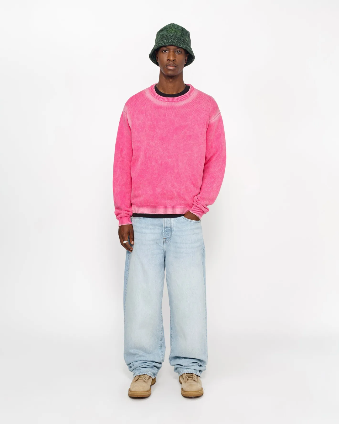 FADED COTTON KNIT CREW*Stüssy Online