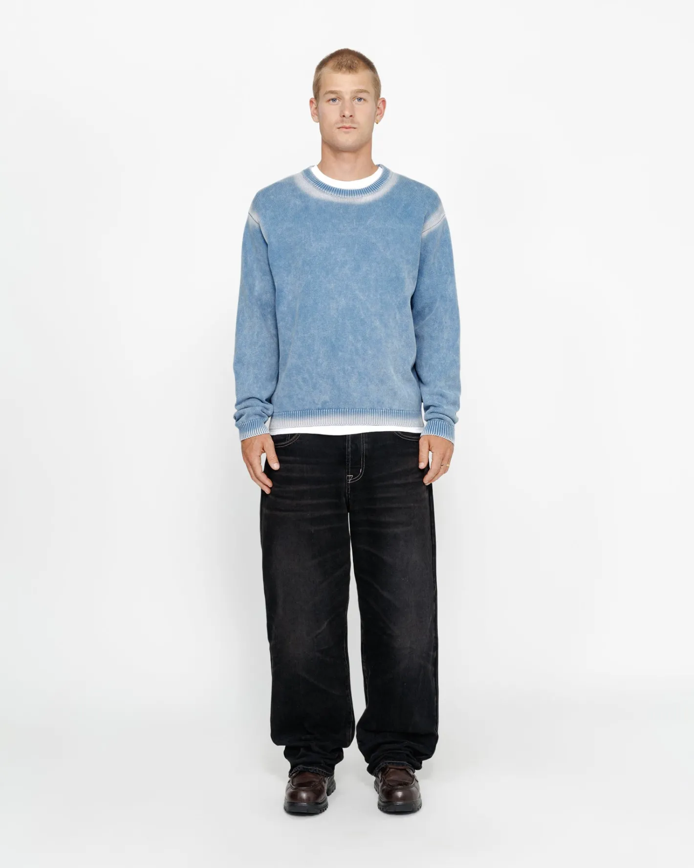 FADED COTTON KNIT CREW*Stüssy Sale