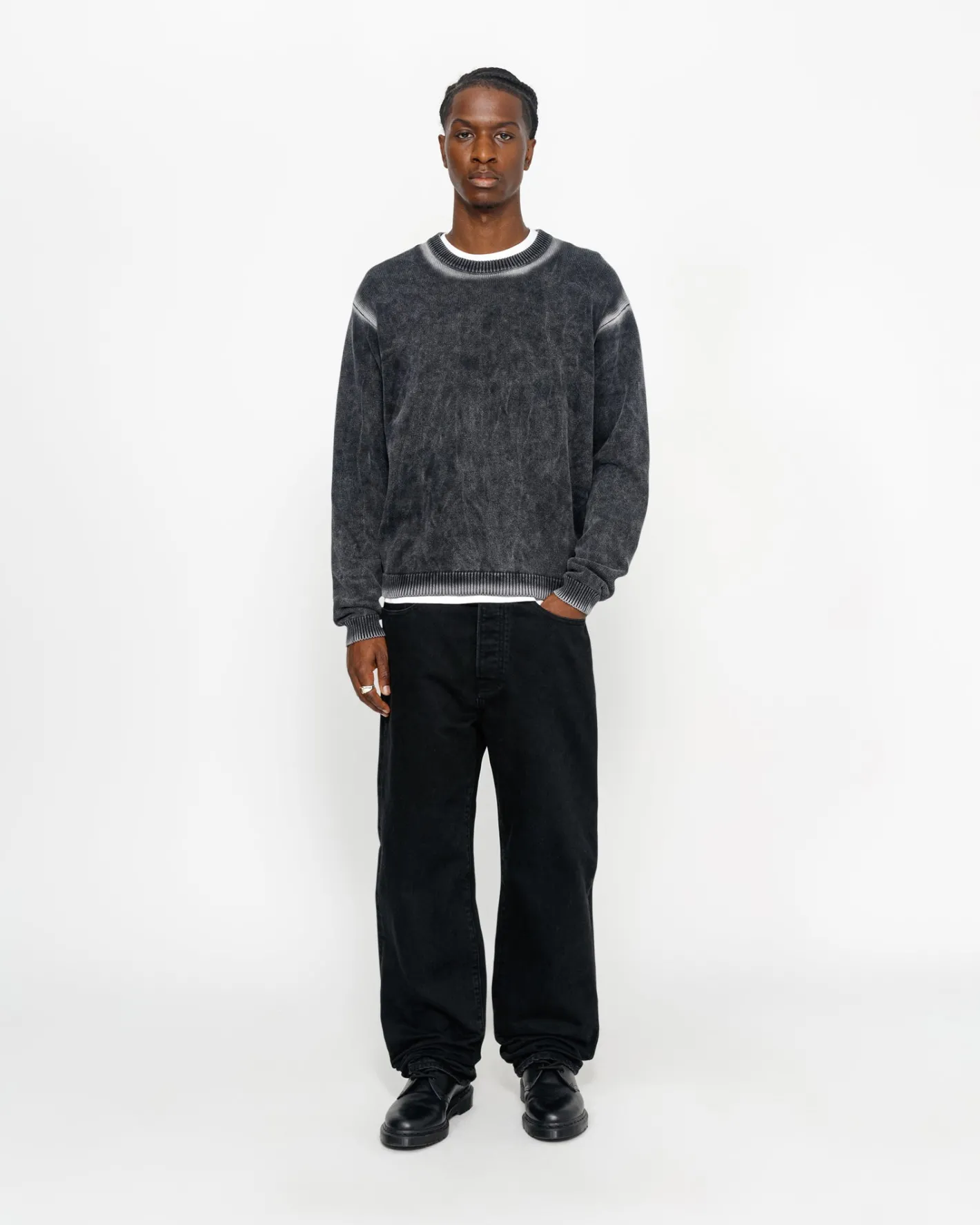 FADED COTTON KNIT CREW*Stüssy Best Sale