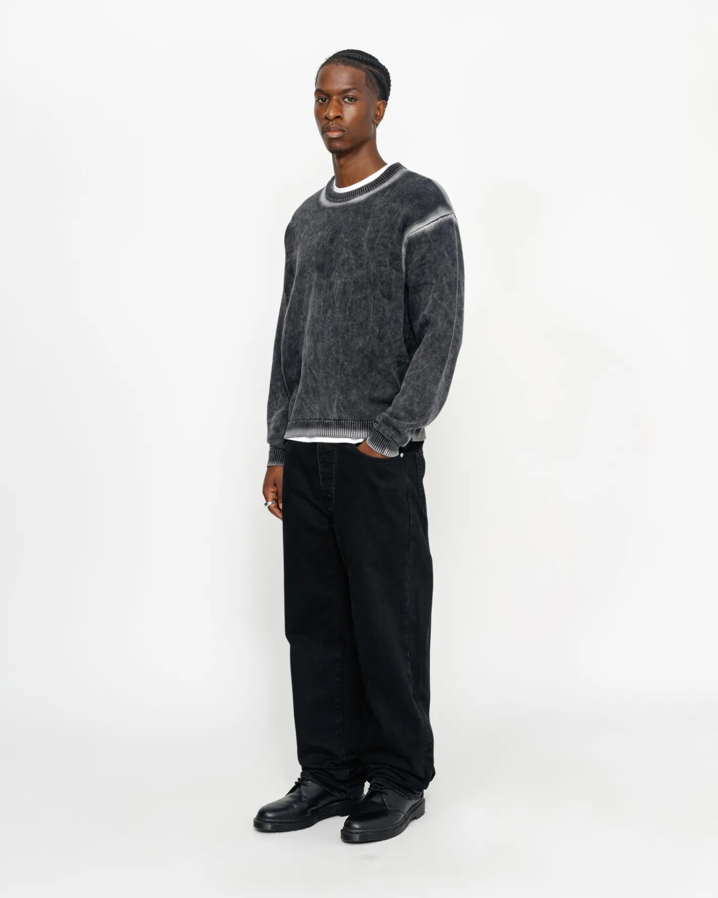 FADED COTTON KNIT CREW*Stüssy Best Sale