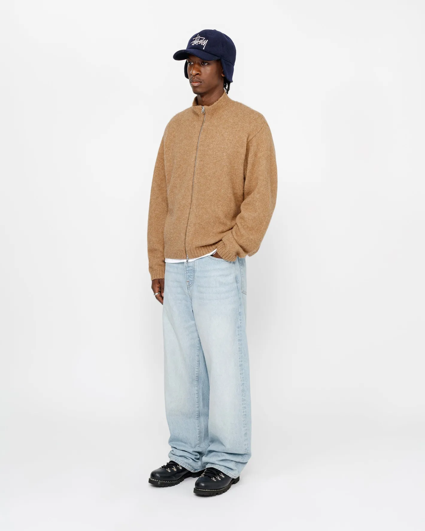 FULL ZIP BRUSHED MERINO SWEATER*Stüssy Clearance
