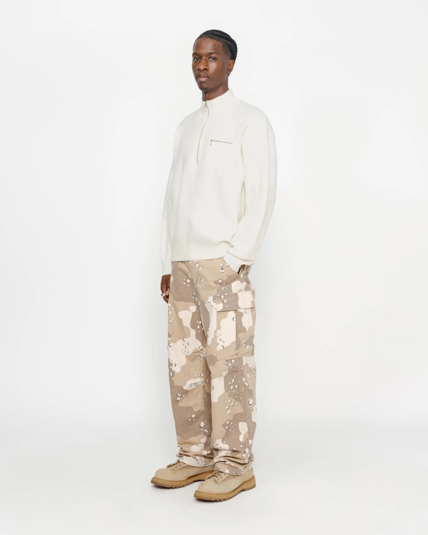 HALF ZIP MOCK NECK SWEATER*Stüssy Best