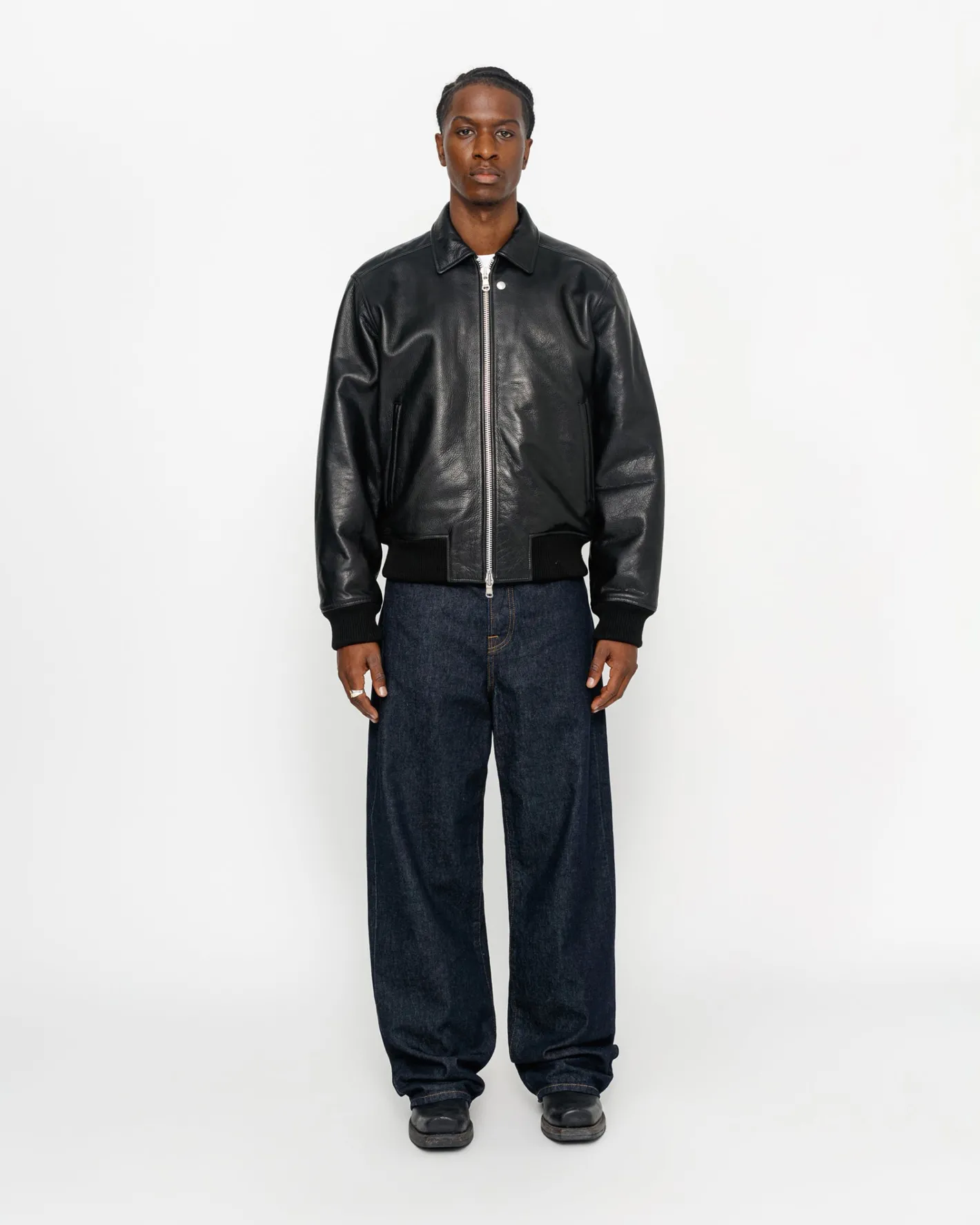 LEATHER FLIGHT JACKET*Stüssy Fashion