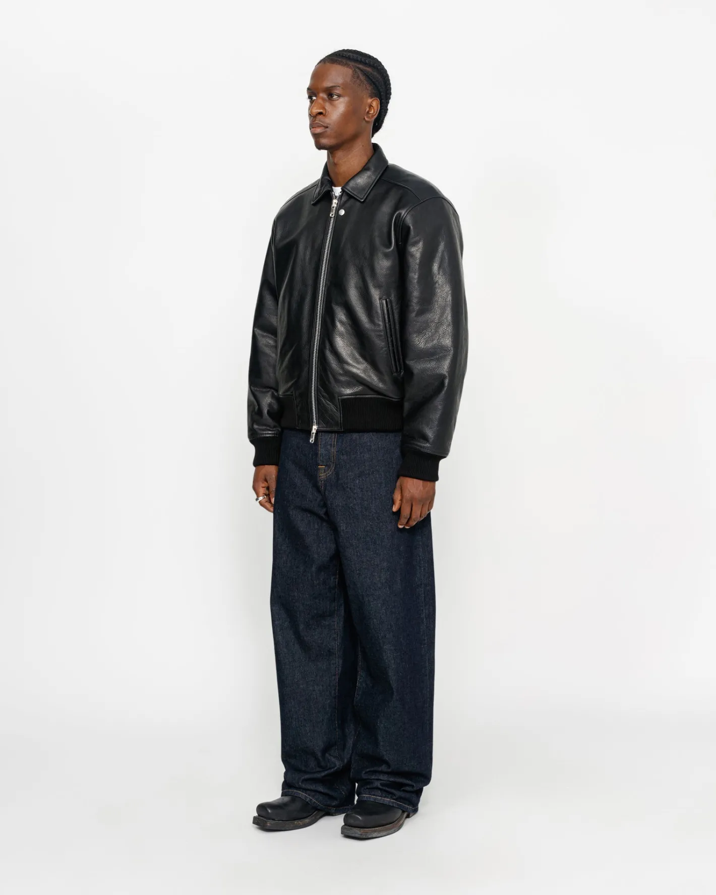 LEATHER FLIGHT JACKET*Stüssy Fashion