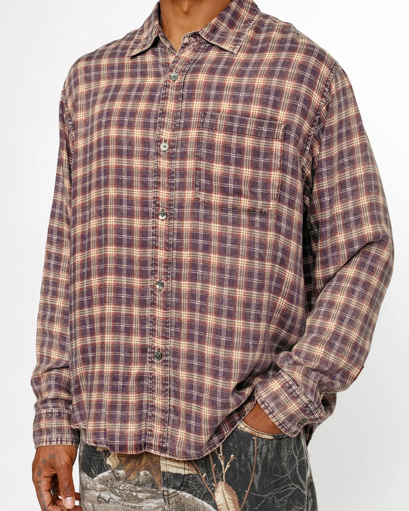 MATTHEW SHIRT PRINTED PLAID*Stüssy Shop