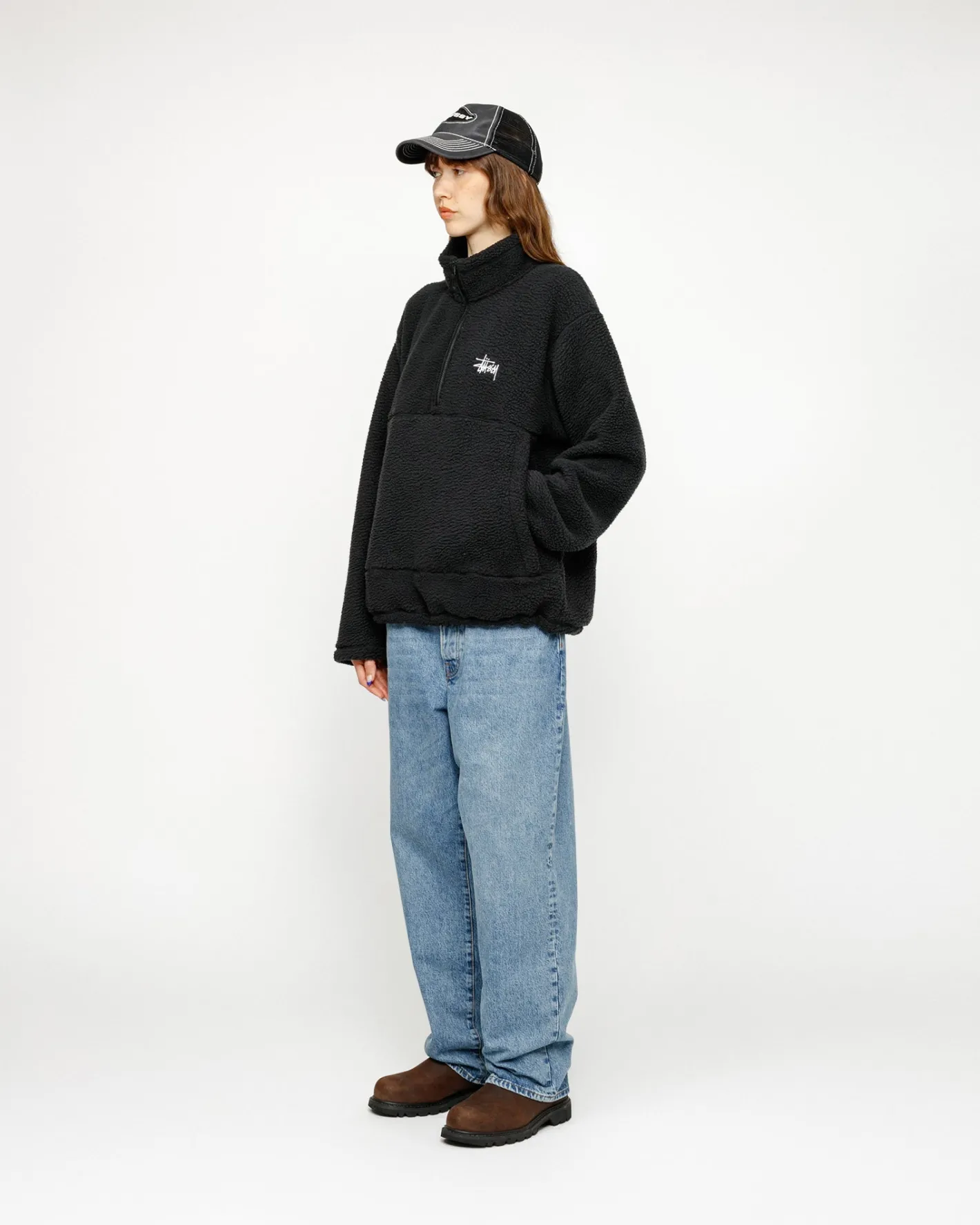 polar_fleece_half_zip_mock_neck_3.webp POLAR FLEECE HALF ZIP MOCK NECK*Stüssy Clearance