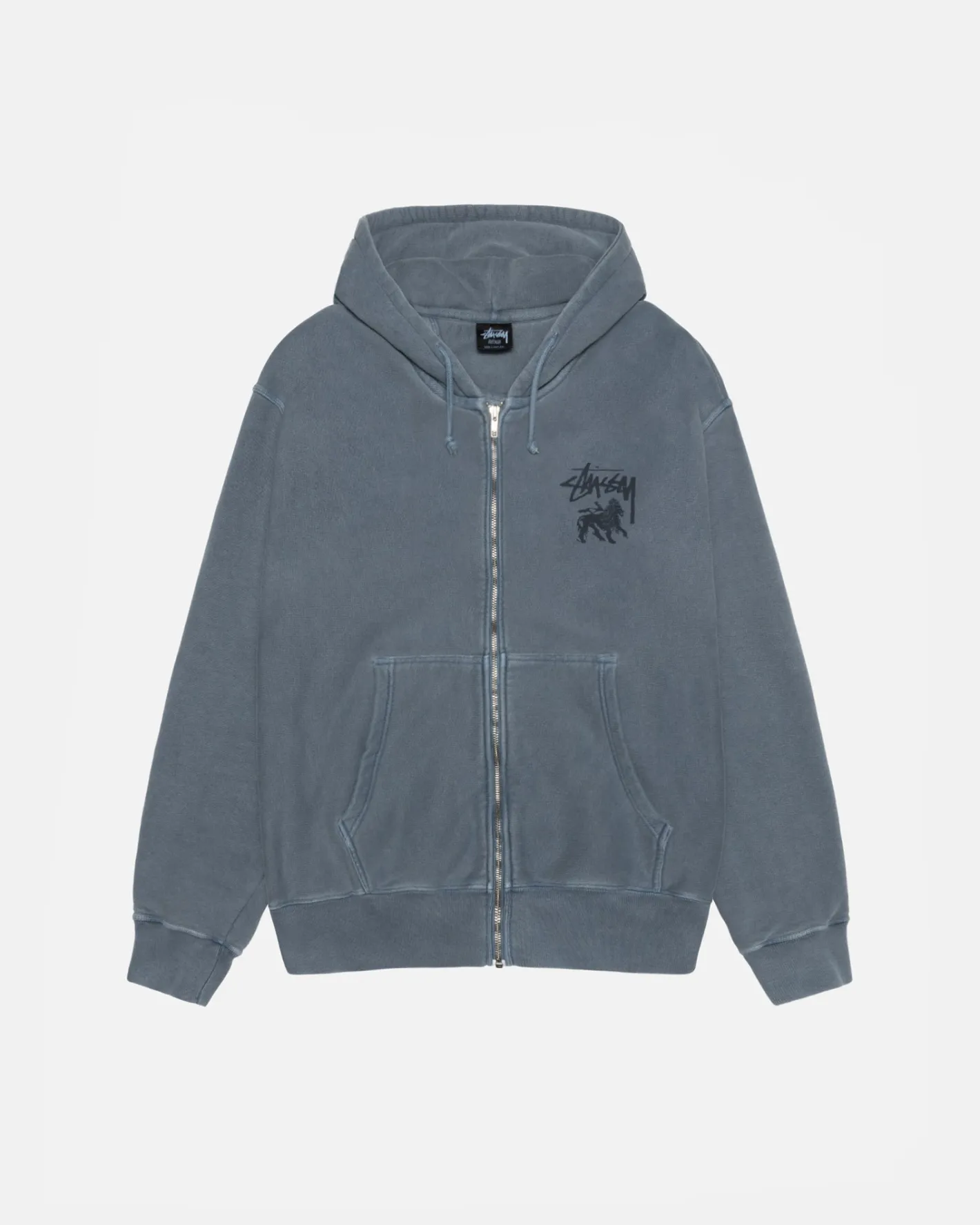 RASTA LION ZIP HOODIE PIGMENT DYED*Stüssy Best