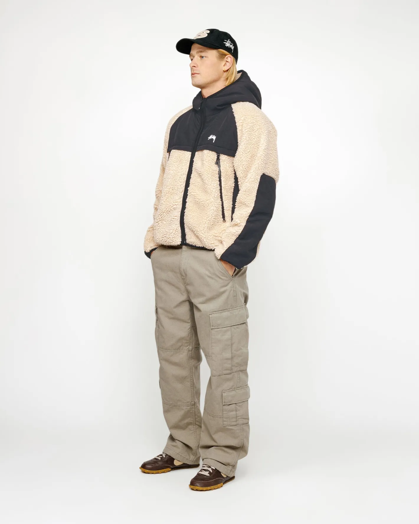 SHERPA PANELED HOODED JACKET*Stüssy Best Sale