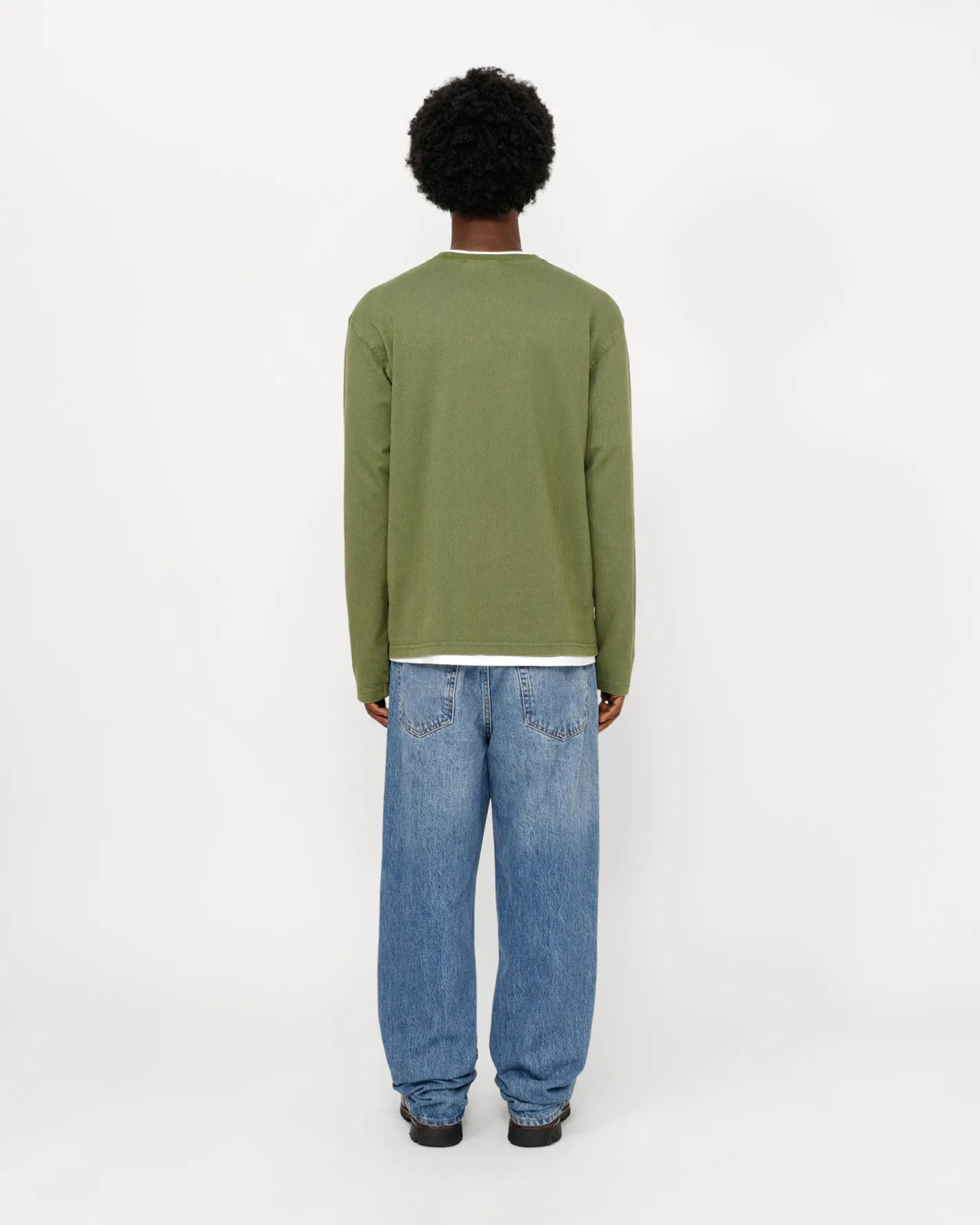 2 TONE COTTON MESH CREW*Stüssy Online