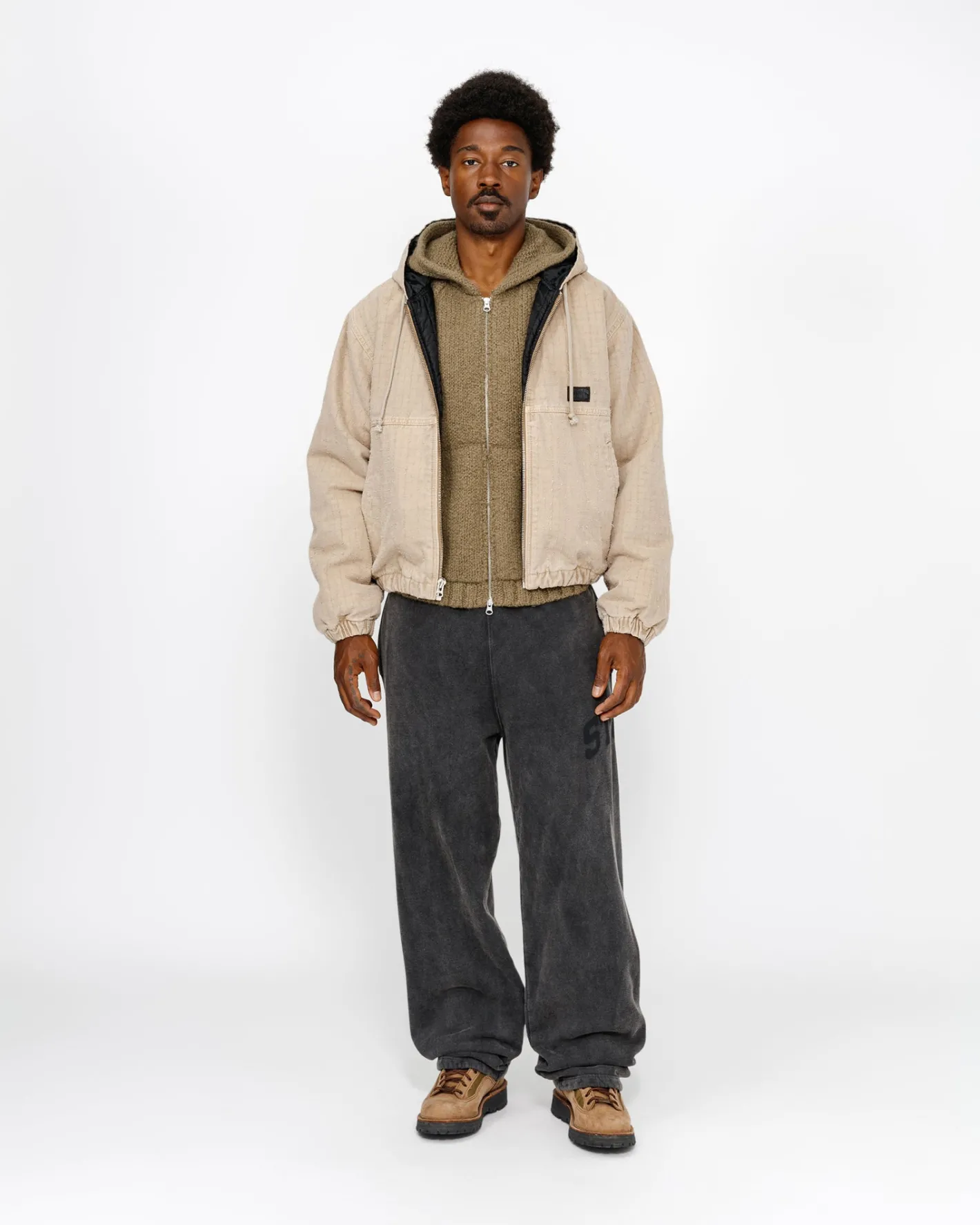 WORK JACKET CANVAS NEEDLE PUNCH*Stüssy Cheap