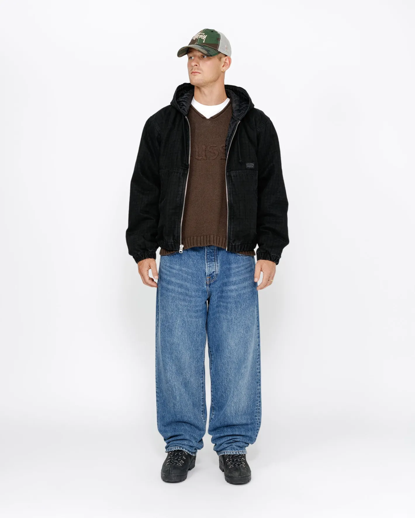 WORK JACKET CANVAS NEEDLE PUNCH*Stüssy Cheap