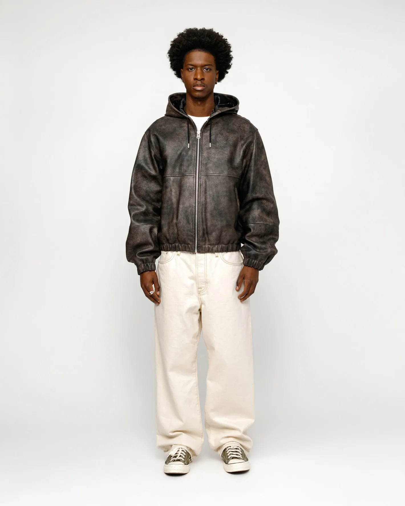 WORK JACKET STONEWASH LEATHER*Stüssy Outlet